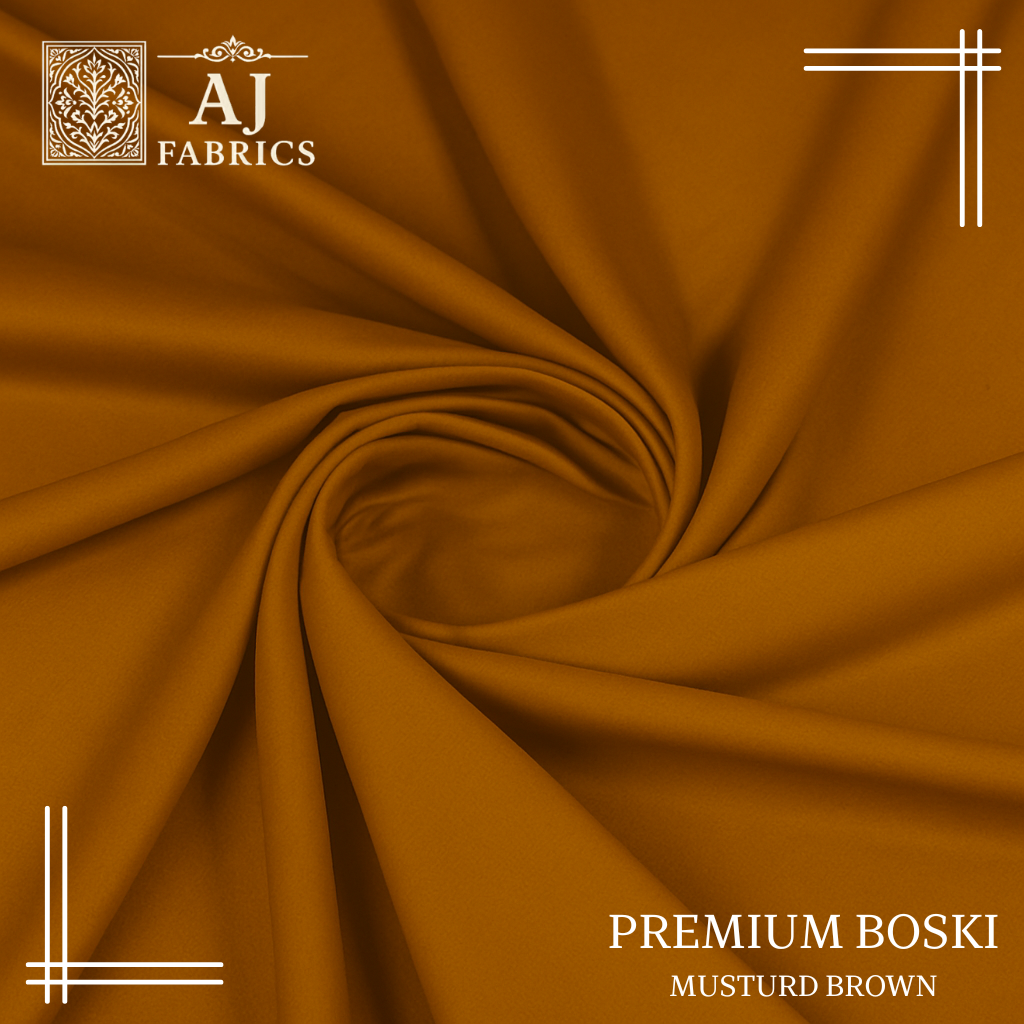 Musturd Brown Premium Boski Wash & Wear – High-Class Fabric
