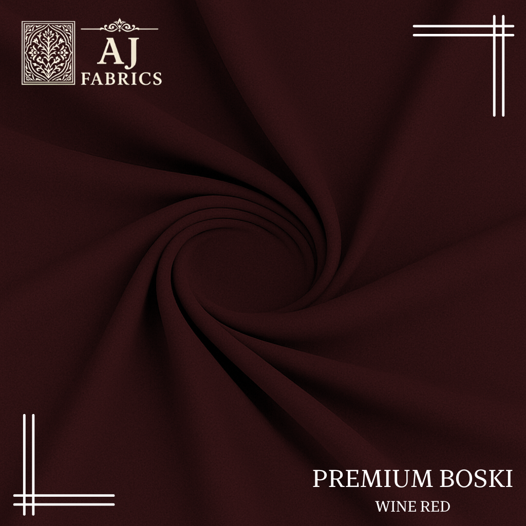 Wine Red Premium Boski Wash & Wear – High-Class Fabric