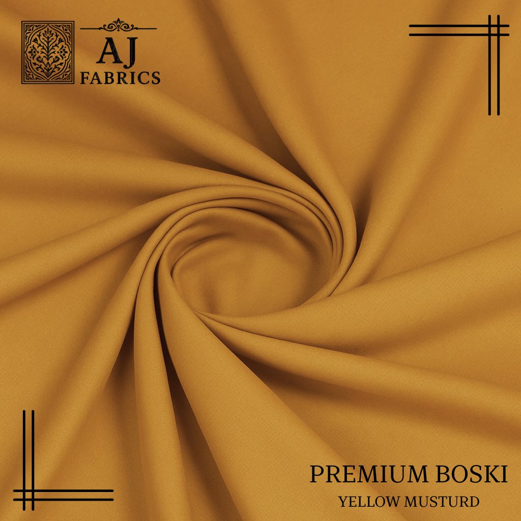Yellow Mustard Premium Boski Wash & Wear – High-Class Fabric